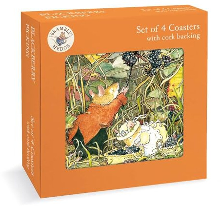 Brambly Hedge Coasters Blackberry Picking Print - Set of 4 Cork Backing