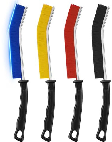Crevice Cleaning Brush, E-PROUSE Multi-Purpose Hard Bristle Cleaning Brush -Deep Reach Gap Cleaning Tool for Narrow Corners in Home Kitchen Bathroom and Window Long Handle Thin Brush