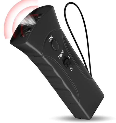 Antibell Ultraschall Gerät - 33 Fuß Reichweite - 3 Modi Anti Bell Gerät Hunde mit Stroboskop /LED-Taschenlampe - Bellstopp Mobiles Trainingsgerät für Große/Mittler/Kleine Hunde für Innen Außenbereic