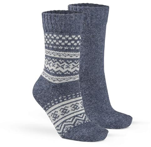 Fellhof Alpaka Hygge Socken 2er Pack gemustert & unifarben Damen Herren Größe 35-38, 39-42, 43-46