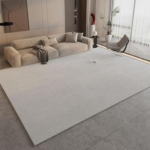 Teppich Wohnzimmer 200X300 Hellgrau Teppich Schlafzimmer,Wohnzimmerteppich Super Soft,Waschbarer,Anti-Rutsch Unterseite, Kurzflor Strapazierfähig,Modern Rug Pflegeleicht