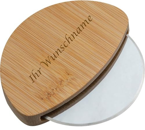 Livepac-Office Pizzaschneider aus Bambus mit Gravur