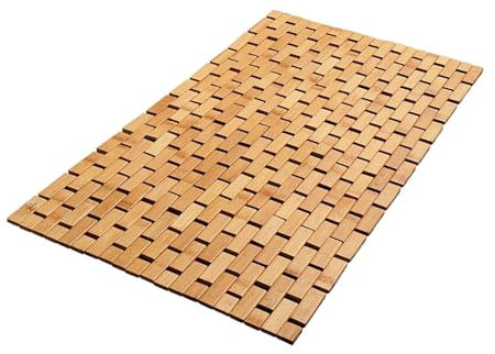 FytStycale Tappetino Da Bagno in Bambù, Ideale per Spa, Piscina E Doccia, 60x90 Cm