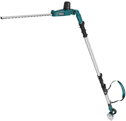 KIESBOHR Akku Teleskop-Heckenschere CSL402 kompatibel mit Makita 18V-Akku | 45 cm Schnittbreite,16 mm Zinkenabstand, 2,95 m Reichweite, 5-Fach Verstellbarer Schneidkopf & 6-Stufen Griff (ohne Akku)