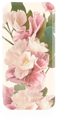 Ted Baker Cream Flower Placement Mirror Folio Phone Case for iPhone 17 Air Gold Shell