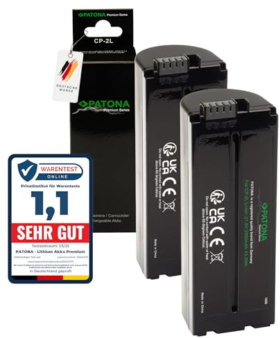 PATONA 2X Akku Ersatz für Canon NB-CP2L, NB-CP1L Battery Pack 2000mAh 21.6V | Ersatzakku für SELPHY Fotodrucker CP200 CP400 CP600 CP800 CP900 CP1000 CP1200 CP1300 CP1500