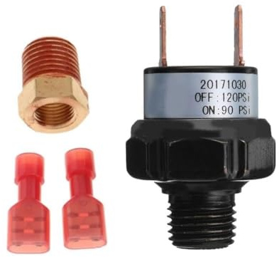 FUBESK NPT1/8 Robuster Druckschalter für 12 V Kompressor-Lufttankhalterung, 70–100 PSI, 90–120 PSI, 120–150 PSI optional