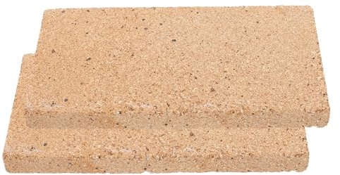 PACKOVE 2 Pezzi Mattoni Refrattari in Argilla per Caminetti e Forni a Legna, Resistenti al Calore, Dimensioni 23x11,5x2 Cm, per Riscaldamento Domestico e Grigliate
