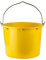 DEMA Robuster Kunststoff Baueimer 20L – Kranbar, Gelb, Ausgusseimer, PVC Eimer, Tragkraft bis 41 kg