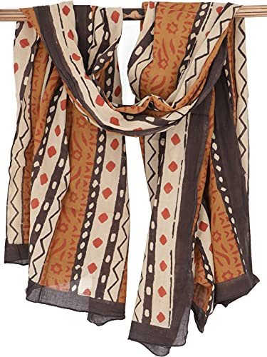 GURU SHOP Leichter Pareo, Sarong, Handbedrucktes Baumwolltuch - Farb Kombination 26, Herren/Damen, Baumwolle, 190x120 cm