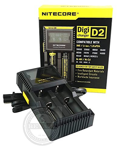 NiteCore Digicharger D2 universalladegrät für Li-Ion/IMR/LiFePO4/NiMH/Ni-Cd Akku (LCD-Display, Output Current: 2X 500mA)
