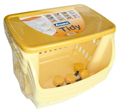 Bama Carrello da Cucina, 3 Pezzi. con Ruote e Vassoio-Giallo, Taglia Unica