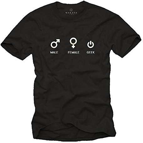 Nerd T-Shirt für Herren Print Male - Female - Geek schwarz M