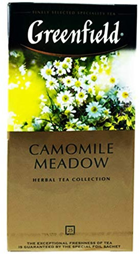 Greenfield Kamillenblütentee Litschi Camomile 3er Pack (3 x 25 Teebeutel) Tee herbal Tea