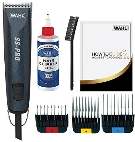 WAHL Dog Clippers, SS Pro Premium Dog Grooming Kit, Full Coat Dog Grooming Clippers for All Coat Types, Low Noise Corded Pet Clippers, Powerful and Quiet, Clear