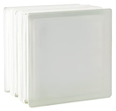 2 Stück Fuchs Design Glassteine Vollsicht Weiß 19x19x15 cm - F60 (Brandschutz)