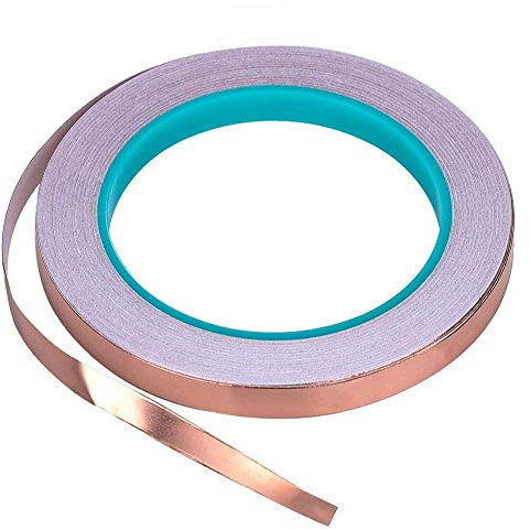Bullet Face Kupfer Folie Klebeband doppelseitig mit leitfähigem (1/5,1 cm X 21.8yards)-EMI Schirmung, gebeizt, Glas, Löten, Elektro-Reparaturen, Schnecke Abstoßend, Papier Stromkreise, Erdung 1/4inch