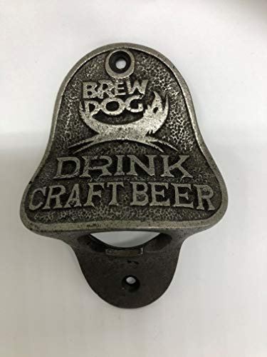 HARDWARE FOR YOU LTD CAST IRON BOTTLE OPENER WALL MOUNTED BREW DOG DRINK CRAFT BEER