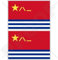 CHINA Chinesische Marine, Marineflieger PLANAF Flagge 100mm Auto & Motorrad Aufkleber, x2 Vinyl Stickers
