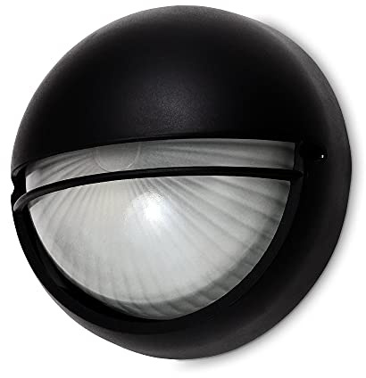 Kwazar Luminaire -Außenlampe Außenwandleuchten, Metal E27 IP44, Strahler Außen Wandleuchte 230V, Wetterfest Beleuchtung für Haus, Garten, Balkonen oder Fluren - Karim Schwarz
