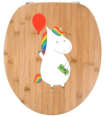 Mr. & Mrs. Panda Motiv WC Sitz Einhorn Luftballon - Geschenk, Geld, WC-Sitz, Lebenslust, Einhörner, Klobrille, Unicorn, Toilette, Freude, Einhorn