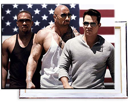 Unified Distribution Pain and Gain - Mark Wahlberg & The Rock - 80x60 cm - Bilder & Kunstdrucke fertig auf Leinwand aufgespannt und in erstklassiger Druckqualität