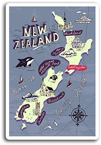 DestinationVinyl 2 x 10cm New Zealand Auckland Karte Vinyl-Aufkleber - Aufkleber Laptop Gepäck # 19437 (10 cm groß)