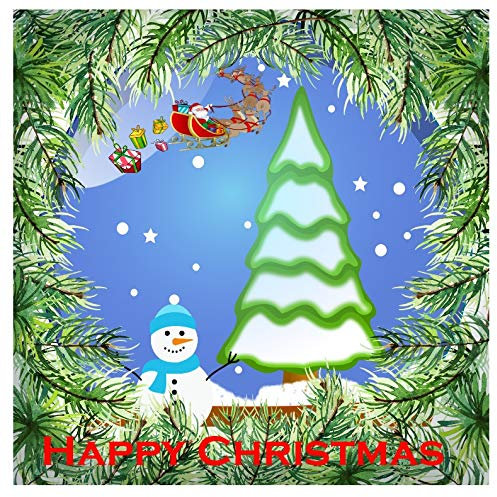 Christmas Tree 7.5 inch ICING square edible cake topper