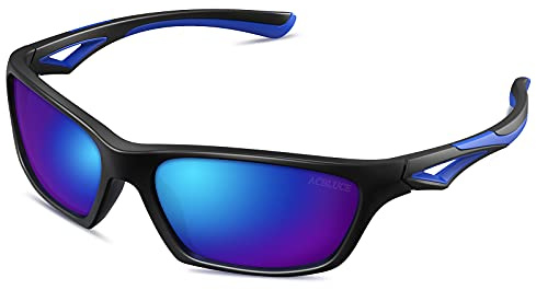 ACBLUCE Kids Sunglasses for Boys Girls Polarized Child Toddler Sports Sun Glasses Baseball Softball Running Cycling Travel Beach Blue Glasses for age 3-7