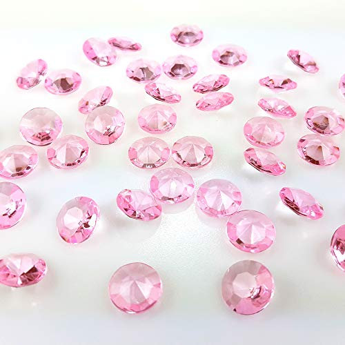 100 Stück Dekodiamanten 12 mm Dekosteine Streudeko Tischdeko (Rosa)