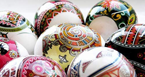 21 Stück Plastik Ostereier zum Aufhängen, Ornamente und Goldfarben. Kunststoffeier. Wetterfest