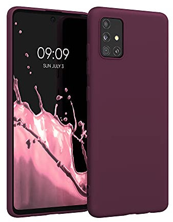 kwmobile Hülle kompatibel mit Samsung Galaxy A51 Hülle - weiches TPU Silikon Case - Cover geeignet für kabelloses Laden - Bordeaux Violett