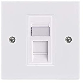 VCELINK RJ45 Socket Cat6 Ethernet Wall Socket with Keystone Jack, Cat6 Wall Plate Single Port Faceplate Flat Data Socket for CAT6/CAT5E/CAT5 Network Cables