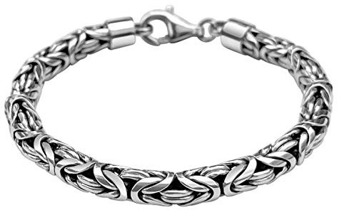 Avesano Königskette Armband 925 Silber Herren 6 mm Königsketten-Armband Handgefertigtes Silberarmband mit Schmuck Box Länge 23 cm verfügbar 102094-023