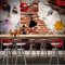 Benutzerdefinierte 3D-Wandbild Tapete Retro Nostalgic Cement Backsteinmauer Graffiti Beauty Wall Painting Restaurant Ktv Cafe Friseur Dekor-150Cmx105Cm