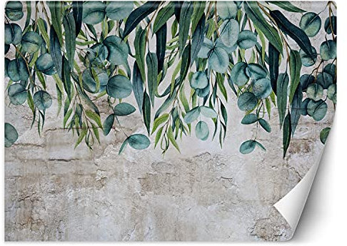 Feeby Photo Murale Intisse Vignes Feuilles Plantes 350x245 cm vert Déco Murale Tableaux Muraux À La Maison Chambre à Coucher, Salon, Chambre D'amis Botanique Mur Grunge