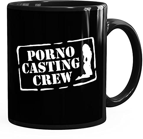 MoonWorks® Kaffee-Tasse Porno Casting Crew Sexy Pin up girl Geschenk Junggesellenabschied Bürotasse lustige Kaffeebecher schwarz Keramik-Tasse
