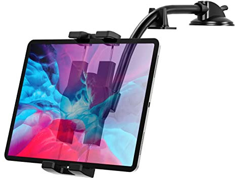 Oilcan Support Tablette Voiture Tableau de Bord, Porte Tablette Voiture Ventouse à Col de Cygne, Support Téléphone Avant Voiture pour iPad Mini Air Pro, Samsung Tab, Lenovo, iPhone série (4-12,9)