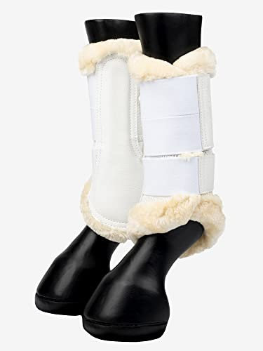 LeMieux Fleece Egde Mesh Brushing Boots White/Natural, Größe:L