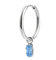 ORECCHINO A CERCHIO CON CRISTALLO BAGUETTE ACQUAMARINA PENDENTE ACCIAIO 2or0090-am