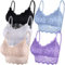 Duufin 5 Stück Spitzen BH Bralette Spitze Gepolstert für Damen und Mädchen(Schwarz, Weiß, Beige, Hellblau, Hellviolett, L-XL)