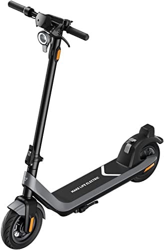 NIU KQi2 Pro Faltbarer E-Scooter mit Straßenzulassung (max. 20km/h, bis zu 40km Reichweite & 15% Steigungen, 10'' Luftreifen, duales Bremssystem, max. Belastung 100kg, Display, App) Schwarz/Grau