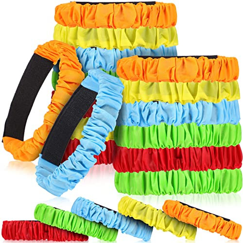 STOBOK 3 Legged Race Bands Age 12+: 20pcs Assorted Colors Elastic Tie Rope for irthday Carnival Relay Race Game Carnival Field Day Backyard, Outdoor Fun Game