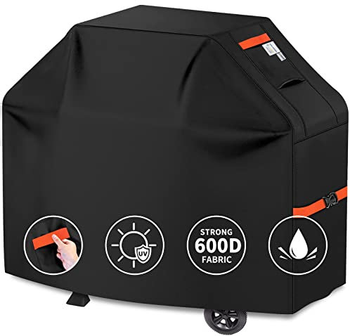 CUSSIOU Housse de Barbecue 600D très résistante et imperméable pour Barbecue à gaz Weber, Brinkmann, Char Broil (150 x 61 x 116,8 cm (L x l x H), Noir)