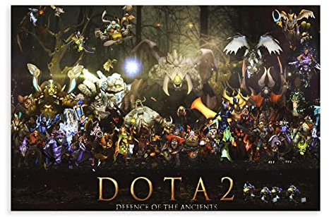 DOTA 2 Spiel 1 Leinwand-Poster, Wandkunst, Dekor, Druck, Bild, Gemälde für Wohnzimmer, Schlafzimmer, Dekoration, Rahmen: 30 x 45 cm