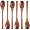 Louche à Soupe En Bois, 6 Pièces Cuillère à Long Manche pour Cuisiner Et Mélanger Les Aliments Dans La Cuisine