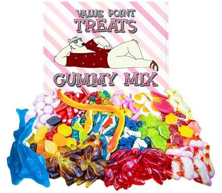 TREATS Retro Sweets Gift Box: 1 KG Pick and Mix Sweet Box, Mixed Candy Hamper, Birthday, Congratulation, Gummy Sweeties Gifts