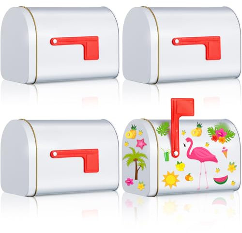 Mini-Briefkasten aus Weißblech, Spielzeug, Kleiner Spielzeugbriefkasten mit erhöhten Signalflaggen, Postmontage, Briefkästen für Jungen und Mädchen, DIY-Projekte, Briefkasten für Vorschüler,