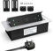 Metal Recessed Power Strip with USB C PD20W, Desk Recessed Power Socket 2 outlet, Recessed Pop Up Power Socket for Desktop Worktop Conference, 1.8M Cable, 3250W/13A