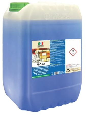 MARBEC FLORA 10LT Detergente per pavimenti in cotto e materiali lapidei, ideale per la pulizia ordinaria di superfici trattate e non. Non aggredisce il materiale.